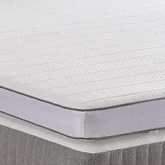 SHINERA Mattress Topper 140 x 200 cm Gel Memory Foam - 10 cm Height Mattress Topper Hardness 2/3 - Mattress Topper Made of Gel Foam with Soft Mattress Topper Washable, Breathable 3D Mesh Cover