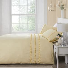 Serene - Felicia Frill Peach Finish Segas pārvalka komplekts - King Size Yellow