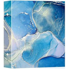 Lanpn fotoalbums 10 x 15 cm 600 kabatas īpaši lielas ietilpības ādas cietos vākos liela foto grāmata 600 vertikāliem un horizontāliem attēliem Blue Gold