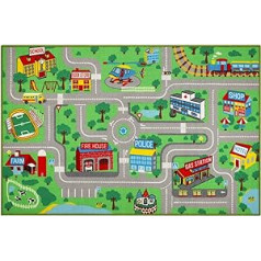 Capslpad Kids Play Mat City City Street Car Paklājs 160x100cm Bērnu Paklājs Spēļu Paklājiņš Vingrošanas Paklājiņš Mācību zonas Paklājs Bērniem Zēniem Meitenēm Guļamistabas Rotaļu istaba