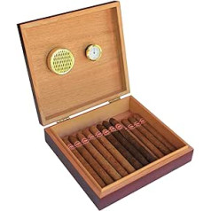 CASE ELEGANCE Humidor aus spanischem Zedernholz in Kirschholz-Optik mit eingelassener Magnetdichtung