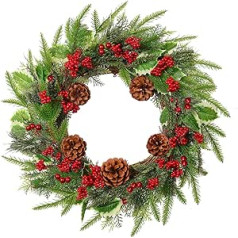 SOMYTING Artificial Eucalyptus Wreath 30 cm Green Door Wreath Wall Wreath Plastic Wreath Easter Decorative Garland Wall Hanging Accessories Summer Wreaths for Outdoor Party Garden Wall Wreath