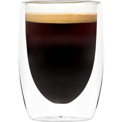 YEM 6 x 350 ml dubultsienu termiskās glāzes Latte Macchiato, kokteiļiem, desertiem, tējas glāžu komplekts, dubultsienu glāzes, pamata