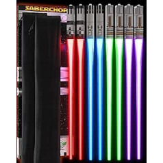 4 pāri Star Wars LED gaismas zobens iedegas Irbulīši Atkārtoti lietojami suši lustra ar noņemamu rokturi trauku mazgājamajā mašīnā Seifs Sarkans Zaļš Zils Violets