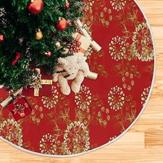 ALAZA Christmas Tree Skirt Gold Snowflake Small Willow Christmas Tree Skirt for New Year Decoration Holiday Home Decoration