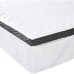 Amazon Basics - Bequeme Matratzenauflage ar Memory-Schaumstoff un Bändern, 4 cm - 160 x 190 cm, Weiß