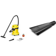 Kärcher WD 3 V-17/4/20 Wet/Dry Vacuum Cleaner, Blow Function, Power: 1000 W, Plastic Container: 17 L, Suction Hose: 2 m, Includes Car Nozzle