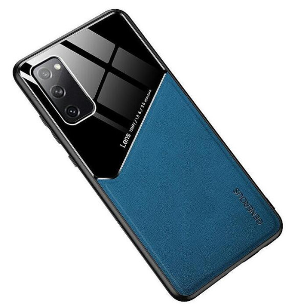 Mocco Lens Leather Back Case Aizmugurējais Ādas Apvalks Priekš Samsung Galaxy S20 FE Zils