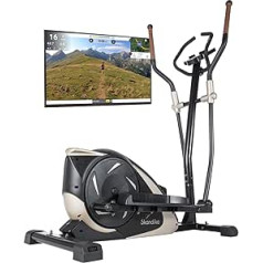 skandika Cross Trainer Elegants/Neat Design, Mājas trenažieris ar Bluetooth, App Control (piem., Kinomap), planšetdatora turētājs, magnētisko bremžu sistēma, 12 kg spararata masa, 32 līmeņi, līdz 130 kg