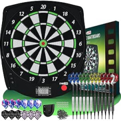 CyeeLife Elektronisch Dartscheibe mit 12 Dartpfeile Set und Zubehör,Batterie/Adapter/deutsch-English