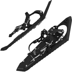 Alpidex snow shoes with climbing aid, biting front spikes, includes Carry bag - suitable for shoe sizes EU 38 to 45 (UK 5 to 11), available with or without poles