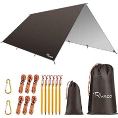 Ryaco Camping Tarpaulin, 3 m x 3 m x 4 m, Tarp for Hammock, Waterproof, Lightweight, Compact, Groundsheet, Picnic Blanket, Hammock for Camping, for Ourdoor Camping, Multi-Use