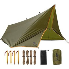 Free Soldier Tarp, Waterproof, 3 x 3.2 m, Ultra Light Tent Tarp, UV Protection, Camping, Sun Sail, Tent, Outdoor, Multifunctional Large Tarp for Camping, Hiking and Outdoor Activities, brown