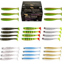 Nasty Bait Gumijas zivs | 6,8 cm - 12,5 cm | Gumijas ēsma | Mākslīgā ēsma | Zander Bait | Līdakas ēsma | Asaru ēsma | UV aktīvie modeļi | Papildu darbība | 3D acis | 8 krāsas | Izgriezumi ofseta āķiem