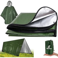 E EASTSTORM 210 x 150 cm Thickened Emergency Blanket Sleeping Bag Survival Bivvy Bag Rescue Blankets Tarp Waterproof Thermal Blanket Tarp Tent Tarp and Emergency Rain Poncho Ultralight Cold Protection