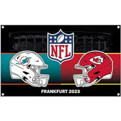 Lieliska zīmola NFL reklāmkaroga karogs 150 x 90 cm Frankfurtes spēles Dolphins vs. Chiefs