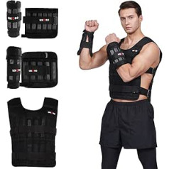 Adjustable Weight Vest Set Arm Weights Leg Weights Strength Training Workout Set Jacket, Wrist Weights and Ankle Weights Nylon (including 96-100 Steel Plates)