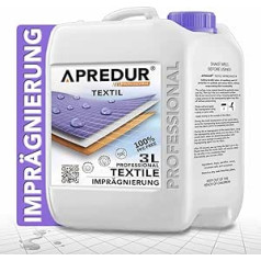 APREDUR 3L Professional Textile Waterproofing Spray Waterproofing Agent for Synthetic and Cotton Fabrics such as Awning Tent Upholstery Sofa Convertible Top Solvent and PFC-Free