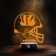 Lieliska zīmola Cincinnati Bengals NFL LED lampas gaismas logotipa ķiveres maiņas režīms ar 6 dažādām krāsām