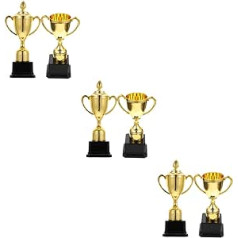 Toddmomy 4 daļīgi bērnu trofeju futbola komplekti, zelta dekori Goldendoodle dāvanas Golden Trophy Cup Academy Awards Kids Award Trophy uzvarētāju trofejas