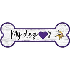 NFL Minesotas Vikings Unisex Minesotas Vikings Dog Bone Sign Team krāsa, 6 x 12 cm