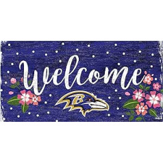 Fanu darbi NFL Baltimore Ravens Unisex Baltimoras Ravens Welcome ziedu zīmju komanda krāsa, 6 x 12