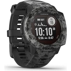 Garmin Instinct ūdensizturīgs GPS viedpulkstenis ar sporta/fitnesa funkcijām, sirdsdarbības monitoru, fitnesa izsekotāju un viedtālruņa paziņojumiem. Daudzi modeļi, no kuriem izvēlēties (atjaunoti)