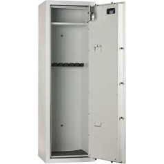 WH200 ieroču skapis, 7 ieroču turētāji, 0. klase, A x P x D 1500 x 475 x 430 mm, Double Bit Lock, gaiši pelēks