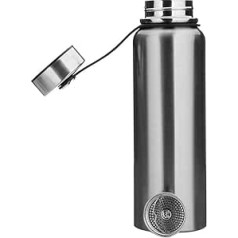1,5 l metalinis vandens butelis, nerūdijančio plieno vakuuminis butelis, nepratekantis, sportinis vandens butelis, vandens butelis bėgimui, sporto salė, važinėjimas dviračiu, sidabras