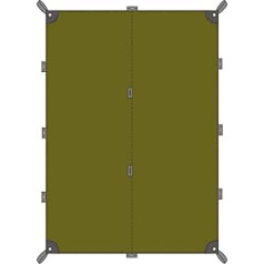 Tatonka Tarp 4 (285 x 400 cm) - Lightweight, Tear-Resistant, Waterproof - With Taped Seams, Eyelets, Flap Loops and Reinforced Corner Points - Protects Against Sun, Wind and Rain - Olive Green