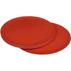 Camping Crockery zuperzozial Flavour-It Plate 25.5 cm Terracotta Red (Pack of 4) Bioplastic C-PLA