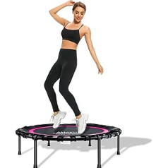 AMAKUZ Mini Trampoline Adult Small Rebounder Trampoline Indoor Exercise Fitness Workout 180kg Max Load Bungee Trampoline with Heavy Duty Legs and Frame