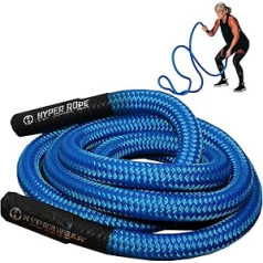 HYPERWEAR Hyper Rope īsa smaga metāla serde, maza telpa, patentēta kaujas virve, pilna izmēra, kardiospēks mazāk nekā 6 pēdu platumā, nav nepieciešams enkurs