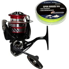 Daiwa Ninja LT makšķerēšanas spole, ieskaitot Olanmarp četrvirzienu pīto makšķerēšanas auklu Chartreuse 150 m 0,12 mm - vērpšanas spole - makšķerēšanas spole