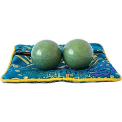 Addune Dark Green Baoding Balls Marble Chinese Health Exercise Massage Balls Stress Relieve Hand Exercise Relax Finger Gift