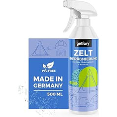 getfary hidroizolācijas aerosols teltīm un lapenēm 500 ml — augstākās kvalitātes izsmidzināms āra hidroizolācijas līdzeklis