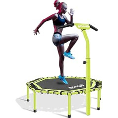 Newan 45 1219 cm Silent Trampoline with Adjustable Handle Fitness Trampoline Bungee Rebounder Jumping Cardio Trainer Workout for Adults Maximum Load 150 kg Octagon 45 Inch