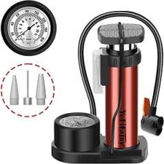 Velosipēdu sūknis Velosipēdu sūknis ar spiediena mērītāju 120 PSI Mini Bike Pump Alumīnija sakausējuma grīdas sūknis Velosipēdu sūknis Riepu sūkņi ar Presta un Schrader vārstiem šosejas velosipēdiem Kalnu velosipēdu bumbas piepūšamās