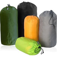 Frelaxy Dry Bag Set 5 Pack (3L, 5L, 9L, 15L, 20L) īpaši vieglie maisiņi ar putekļu vāku ceļojumiem, pārgājieniem, mugursomām