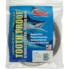 American Fishing Wire Tooth-proof stainless steel leader wire, single strand