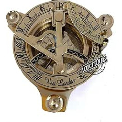 Maritime Compass Handmade Victorian Shiny Brass Sundial Compass Pocket Hiking Tracking for Brother