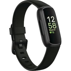 „Fitbit Inspire 3“ sveikatos ir kūno rengybos stebėjimo priemonė su streso valdymu, treniruočių intensyvumu, miego stebėjimu, 24/7 pulso dažniu ir dar daugiau, „Midnight Zen“ / juoda, vieno dydžio (S & L juostos įtrauktos)