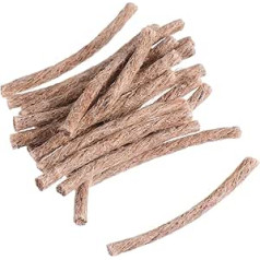 BESPORTBLE Pack of 60 Kindling Wood Fire Rope Rod Camping Fire Starter Camping Tinder Rope Survival Tinder Flint Fire Starter Šķiltavas kaņepju kodols Zemes krāsas Ceļojumu kaņepju virves pīts stieple