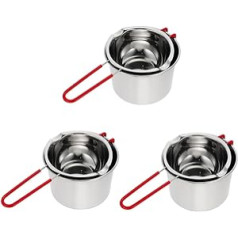 3 Sätze Topf edelstahlpfanne edelstahltöpfe Mini-Schokolade Milchkessel Campingkochgeschirr Picknick-Kochgeschirr Outdoor-Kochgeschirr zu Fuß Kerze Utensilien Ofen Rostfreier Stahl