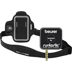 Beurer Runtastic PM200 Plus pulsa un GPS skrējēja komplekts viedtālruņiem — melns, 2,8 x 2,8 x 1,0 cm