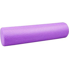 Fascia Roller EVA Purple 90 cm - viegls sejas rullītis muguras mugurkaulam muskuļiem, mazina sāpes, nogurumu un uzlabo audu atjaunošanos - pārnēsājams putu veltnis sporta zālei