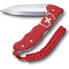 Victorinox Men’s Hunter Pro Alox Pocket Knife with 4 Functions, Extra Strong Locking Blade, Belt Clip, and Paracord Pendant, Red, 136 mm