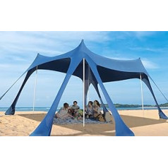 Aomedeelf 3x3m pludmales telts, pludmales nojume ar 8 smilšu maisiem, pludmales telts, aizsardzība pret sauli ar 3 smilšu kausiņiem pludmalei, kempingam un pagalmam