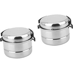 Yardwe 2 Sätze 3Tlg Outdoor-Kochherd Campingtopf Camping-Kochbekleidung Kochen aus Edelstahl Folientöpfe mit Deckel Campingpfanne Campingkochgeschirr falten Kochutensilien Picknickzubehör