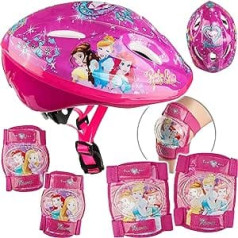 5-daļīgs bērnu ķiveres un ceļgalu sargi un elkoņu sargi - Disney Princess - velosipēdistu ķivere - izmērs 52-56 cm - apm. No 3 līdz 15 gadiem – izmēri